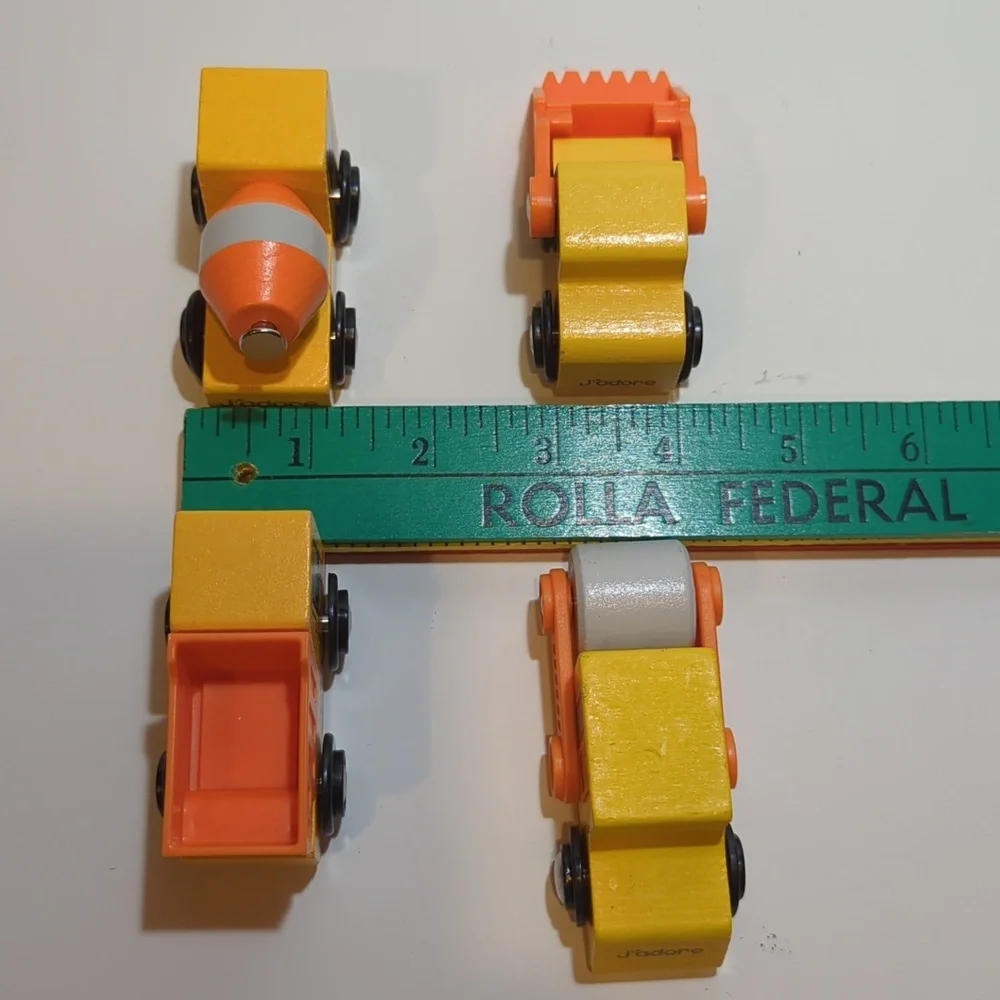 J'adore nature wood construction vehicles dump truck cement truck roller bucket
